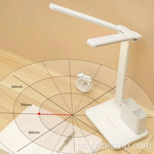 Candeeiro de mesa LED minimalista de cabeça dupla